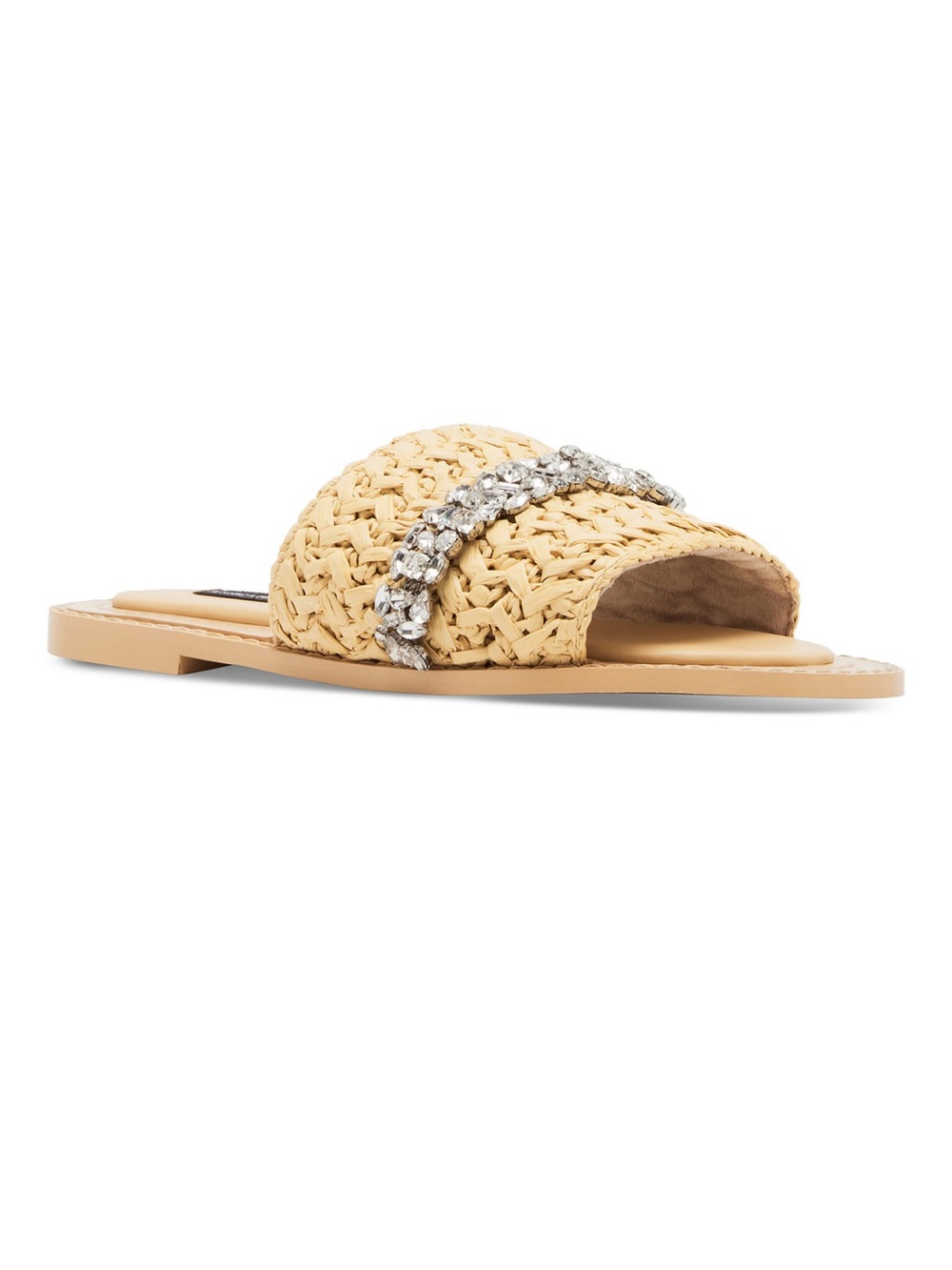 NIB Steve Madden X Jessica Rich Sz 8.5 Starlight Raffia Slide Sandals Ret $99!